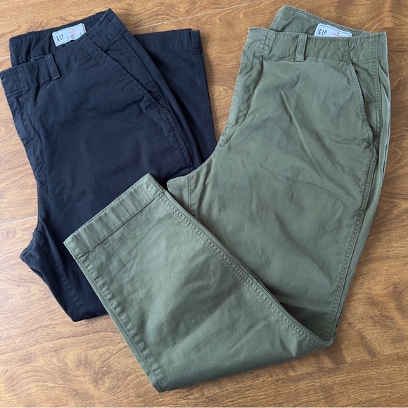Gap Women’s Downtown Khaki Green & Black Cotton Blend Capri Pants Plus Size 14 - Picture 12 of 12